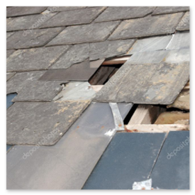 Remplacement d’ardoises abîmées