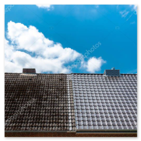 Toiture avant et après démoussage