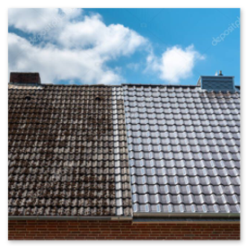 Effet perlant après hydrofuge sur tuiles